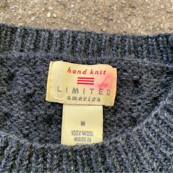 Vintage 100% Wool Limited America Sweater Womens Large Hand Knit Fisherman - Picture 3 of 6